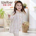 wellber/威尔贝鲁 彩棉女童长袖连衣裙